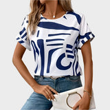 Kasdienis T-shirt su Abstrakčiu Dizainu