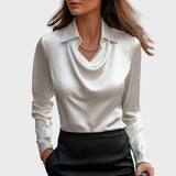Lytėjimas | Elegantiška balta satino palaidinė