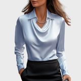 Lytėjimas | Elegantiška balta satino palaidinė