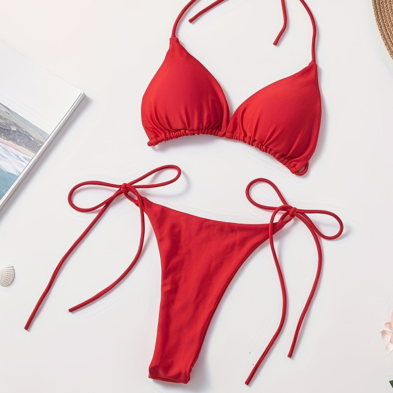 Halteris bikini su V formos kelnaitėmis