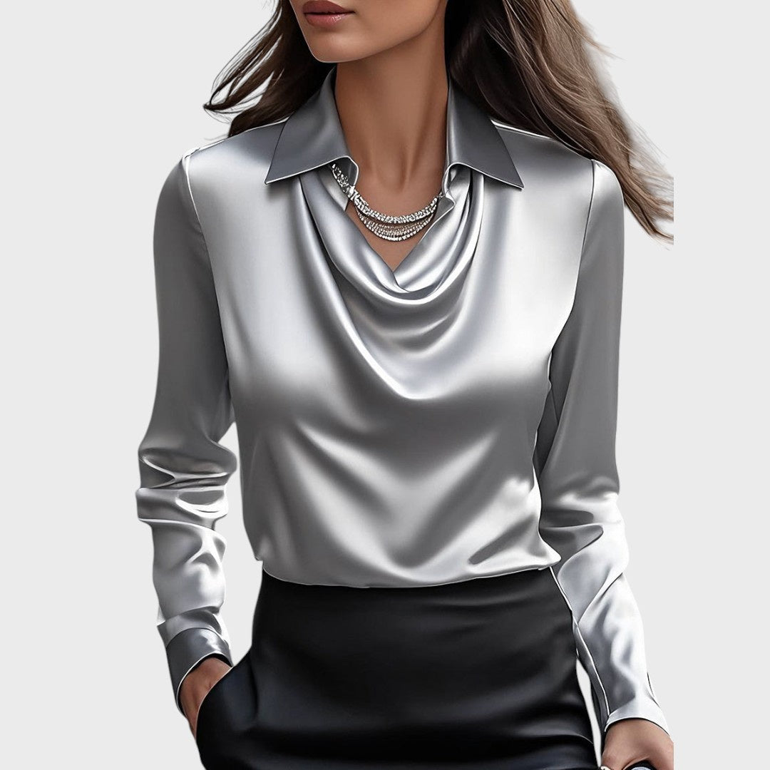 Lytėjimas | Elegantiška balta satino palaidinė